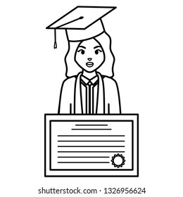 young student graduated girl with diploma