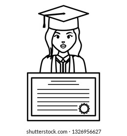 young student graduated girl with diploma
