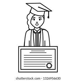 young student graduated girl with diploma