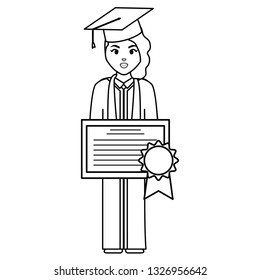 young student graduated girl with diploma
