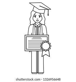 young student graduated girl with diploma