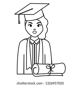 young student graduated girl with diploma