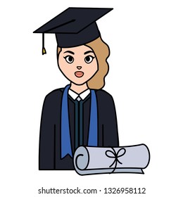 young student graduated girl with diploma