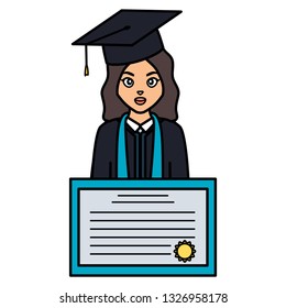 young student graduated girl with diploma