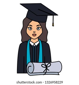young student graduated girl with diploma