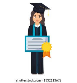 young student graduated girl with diploma