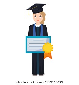 young student graduated girl with diploma
