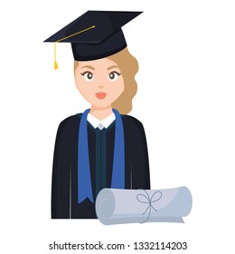 young student graduated girl with diploma