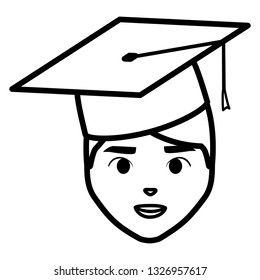 young student graduated head character