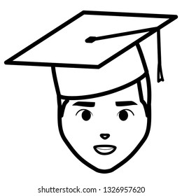 young student graduated head character