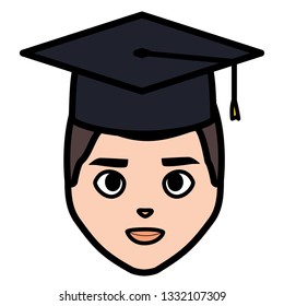 young student graduated head character