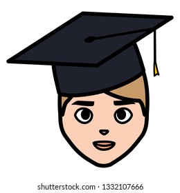 young student graduated head character