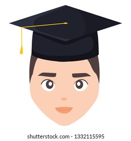 young student graduated head character
