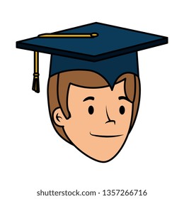 young student graduated head character