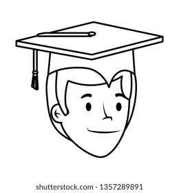 young student graduated head character