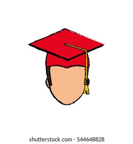 Young student graduation icon vector illustration graphic design