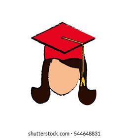 Young student graduation icon vector illustration graphic design