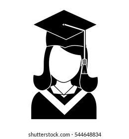 Young student graduation icon vector illustration graphic design