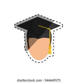 Young student graduation icon vector illustration graphic design