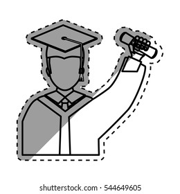 Young student graduation icon vector illustration graphic design