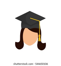 Young student graduation icon vector illustration graphic design