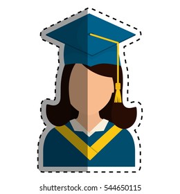 Young student graduation icon vector illustration graphic design