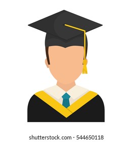 Young student graduation icon vector illustration graphic design