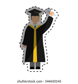 Young student graduation icon vector illustration graphic design