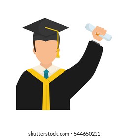 Young student graduation icon vector illustration graphic design