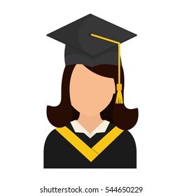 Young student graduation icon vector illustration graphic design