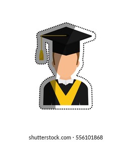 Young student graduation icon vector illustration graphic design