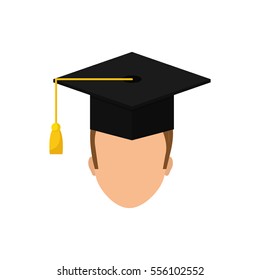 Young student graduation icon vector illustration graphic design