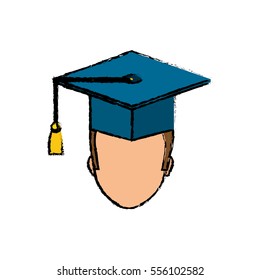 Young student graduation icon vector illustration graphic design