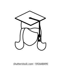 Young student graduation icon vector illustration graphic design