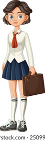 Young student holding a briefcase