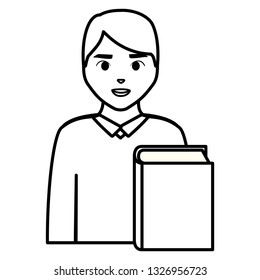 young student man with book