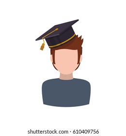 Young student profile icon vector illustration graphic design