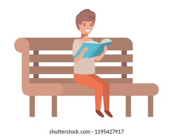 young student sitting reading book