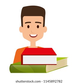 young student with text books school