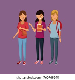 Young students cartoon