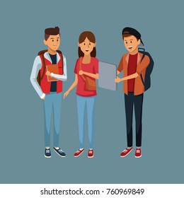 Young students cartoon