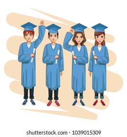 Young students cartoons