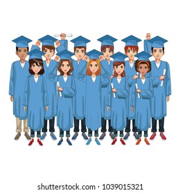 Young students cartoons