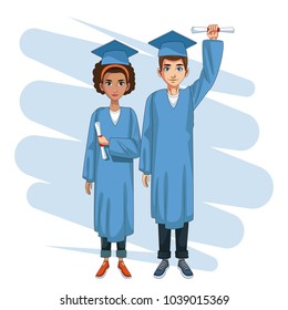 Young students cartoons