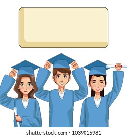 Young students cartoons