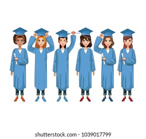 Young students cartoons