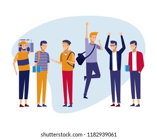 Young students cartoons