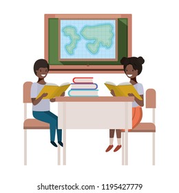 young students in geography classroom