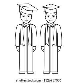 young students graduated diversity characters