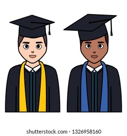 young students graduated diversity characters